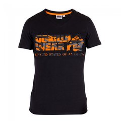 Спортивна чоловіча футболка Sacramento T-Shirt (Black/Orange) Gorilla Wear F-292 фото