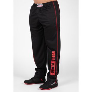 Спортивные мужские штаны Wallace Mesh Pants (Black/Red) Gorilla Wear MhP-1120 фото