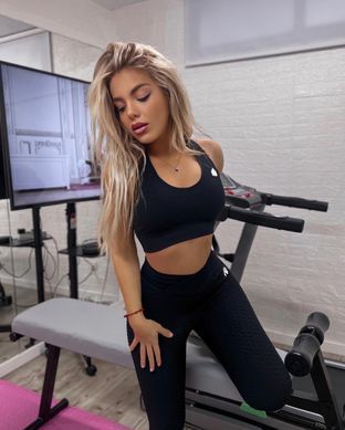 Gorilla Wear Hilton Seamless Set (Black) женский спортивный костюм для фитнеса. SJ-1491 фото