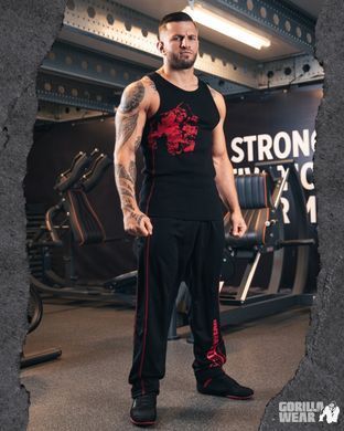 Gorilla Wear Wallace Mesh Pants (Black/Red) мужские спортивные штаны для бодибилдинга MhP-1120 фото