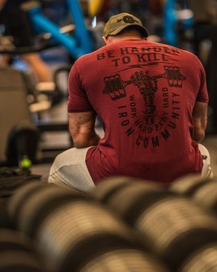 Gasp HTK Standard Tee (Washed Maroon) мужская футболка для бодибилдинга. F-796 фото