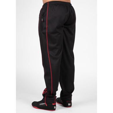 Спортивные мужские штаны Wallace Mesh Pants (Black/Red) Gorilla Wear MhP-1120 фото