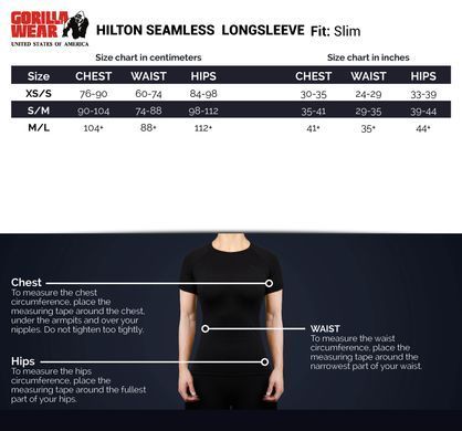 Gorilla Wear Hilton Long Sleeve (Black) спортивний жіночий топ для фітнесу TLs-1448 фото