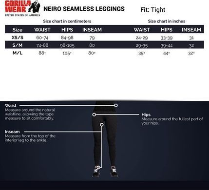 Спортивні жіночі легінси Neiro Seamless (Black) Gorilla Wear JsL-1415 фото