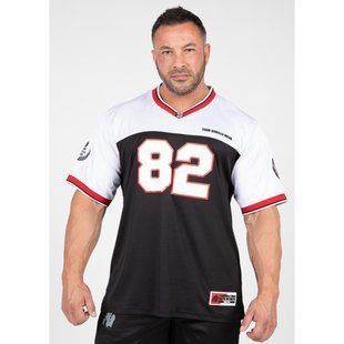 Gorilla Wear Trenton Football Jersey (Black/White) спортивна чоловіча футболка для бодібілдингу F-16 фото