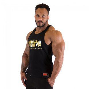 Gorilla Wear Classic Tank Top (Gold) спортивна чоловіча майка для бодібілдингу M-257 фото