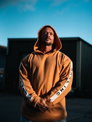 Explosive Fibres "XXXL INC" Polar contrast Hoodie (Bronze) спортивна чоловіча худі для бодібілдингу. PF-1503 фото