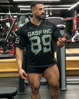 GASP No1 Football tee (Black) спортивна чоловіча футболка для бодібілдинга. F-100 фото
