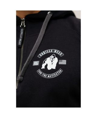 Gorilla Wear Huntley Sleeveless Hoodie (Black) мужская спортивная безрукавка для бодибилдинга. SL-1388 фото