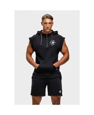 Gorilla Wear Huntley Sleeveless Hoodie (Black) мужская спортивная безрукавка для бодибилдинга. SL-1388 фото