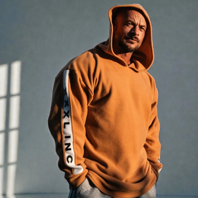 Explosive Fibres "XXXL INC" Polar contrast Hoodie (Bronze) спортивна чоловіча худі для бодібілдингу. PF-1503 фото