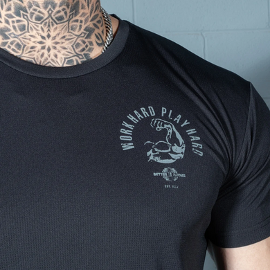Better Bodies Mesh Standard Tee (Black) спортивна чоловіча футболка для бодібілдингу. F-1511 фото