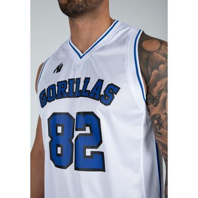 Gorilla Wear San Mateo Jersey (White/Blue) спортивная мужская безрукавка для бодибилдинга SMt-1449 фото
